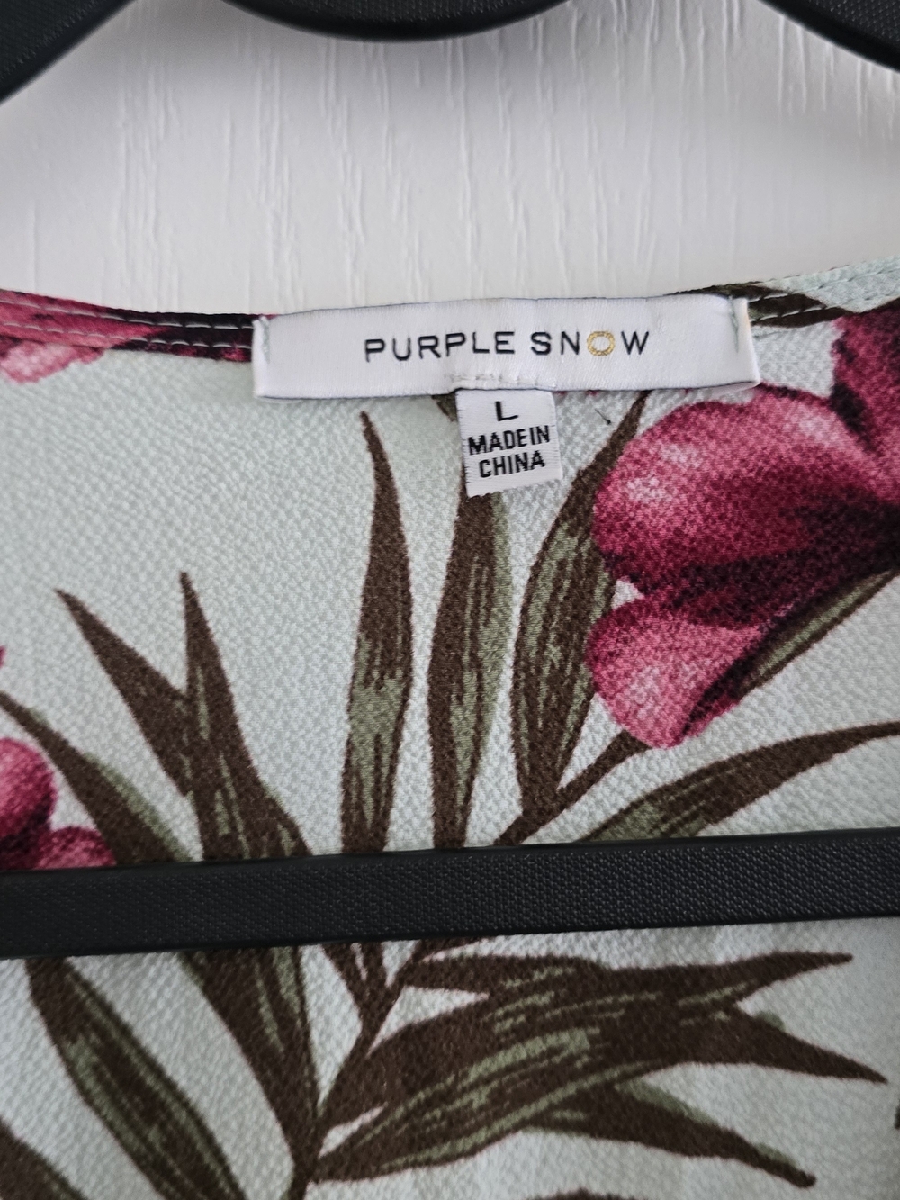 Purple Snow Mint Floral Dress with Pink Blooms - Picture 2 of 3